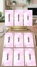 9 Fiches catégories enveloppes budget (rose)