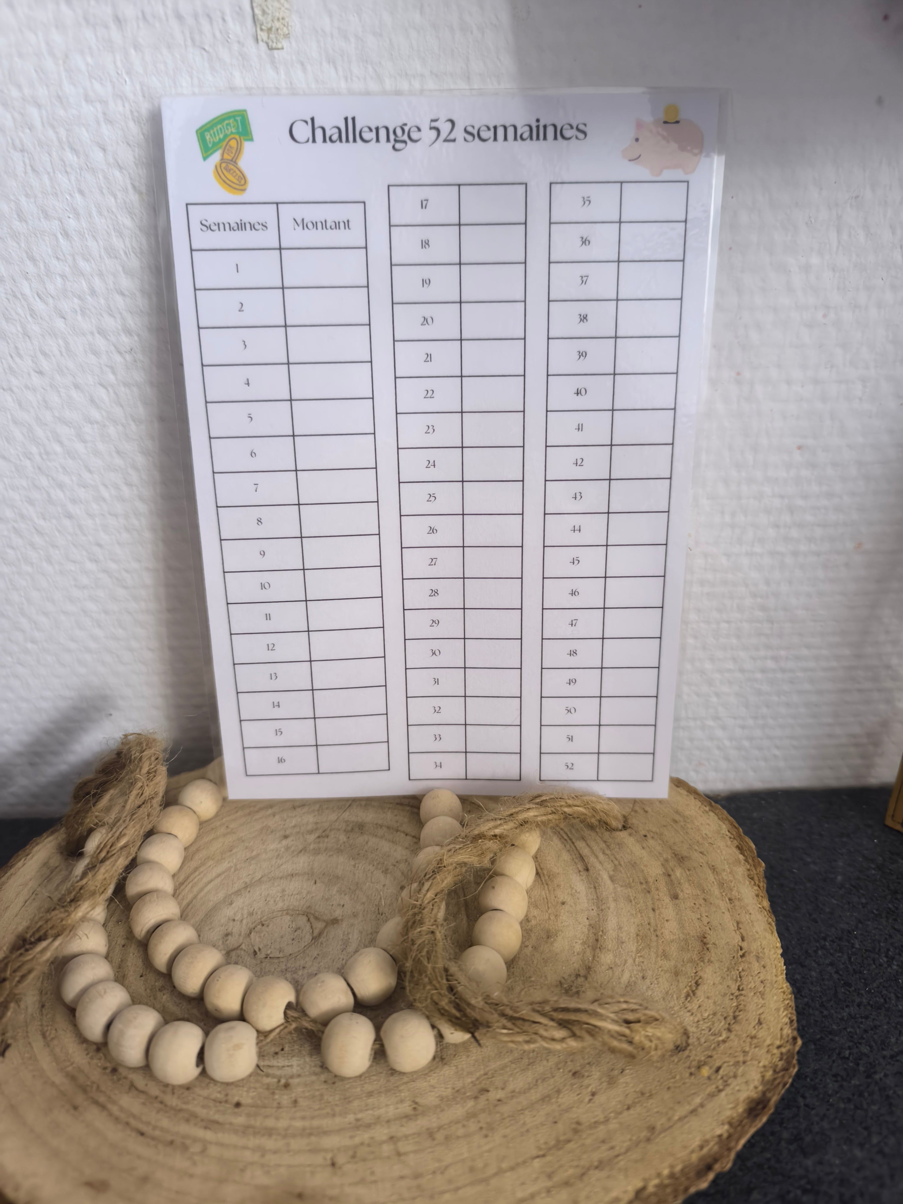 Challenge épargne 52 semaines