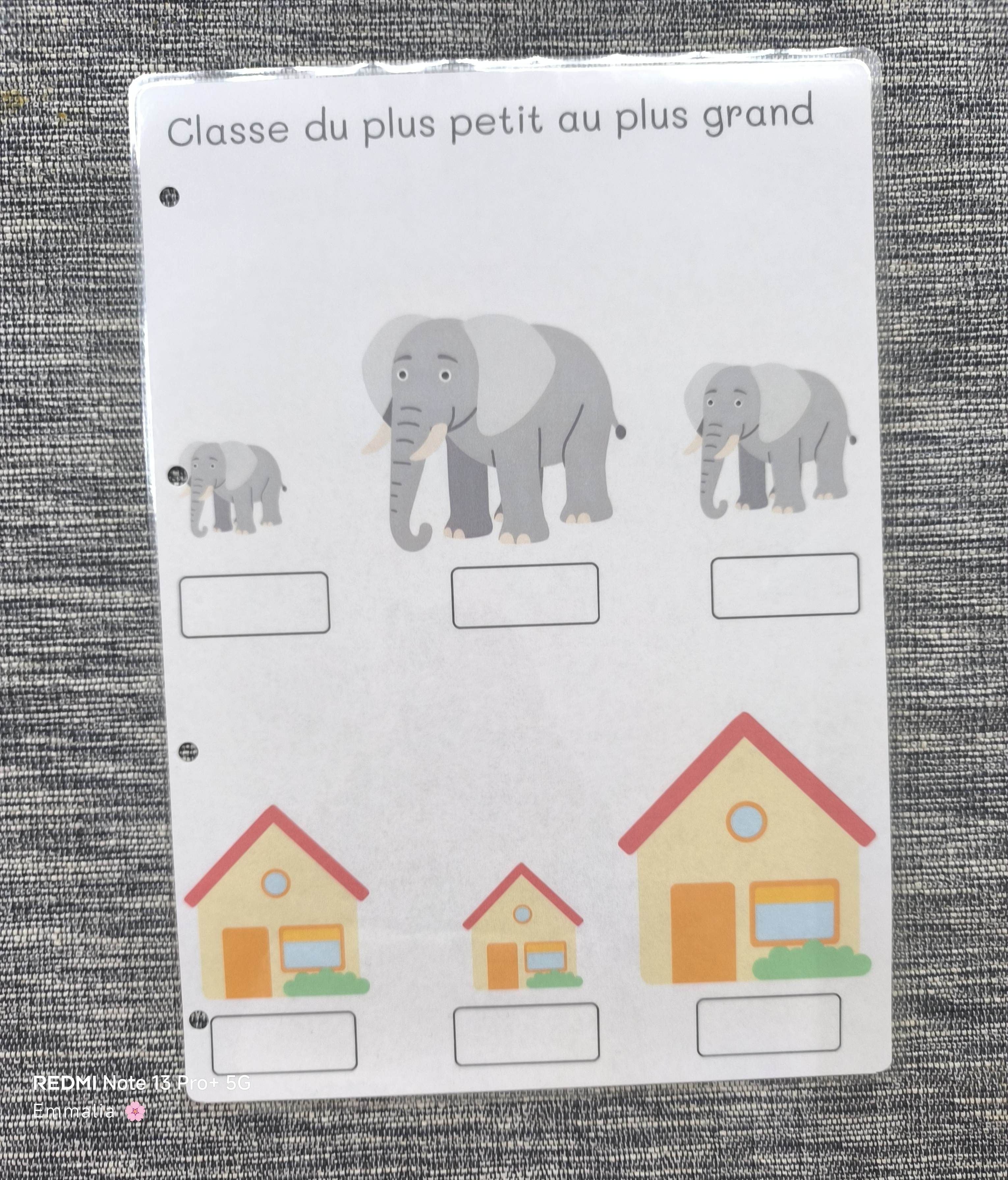 Classe du plus petit au plus grand