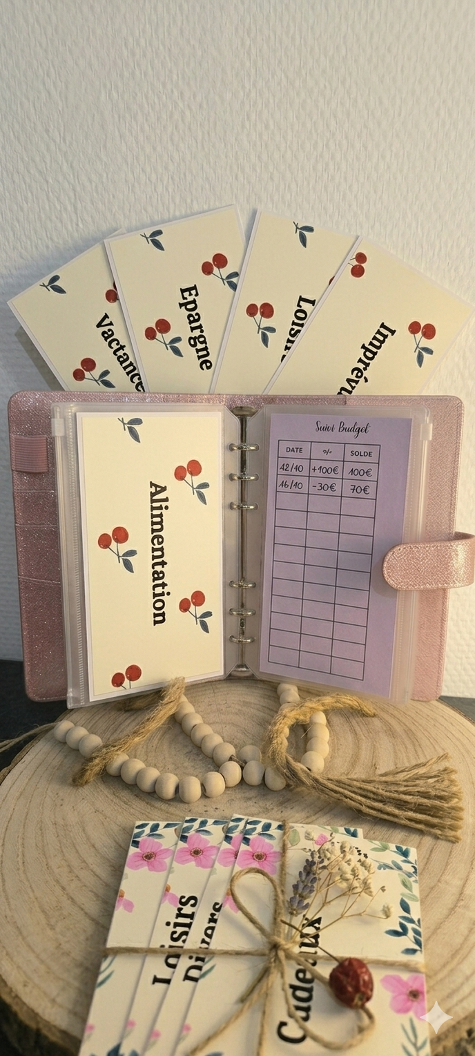 9 Fiches catégories - enveloppes budget(cerise)