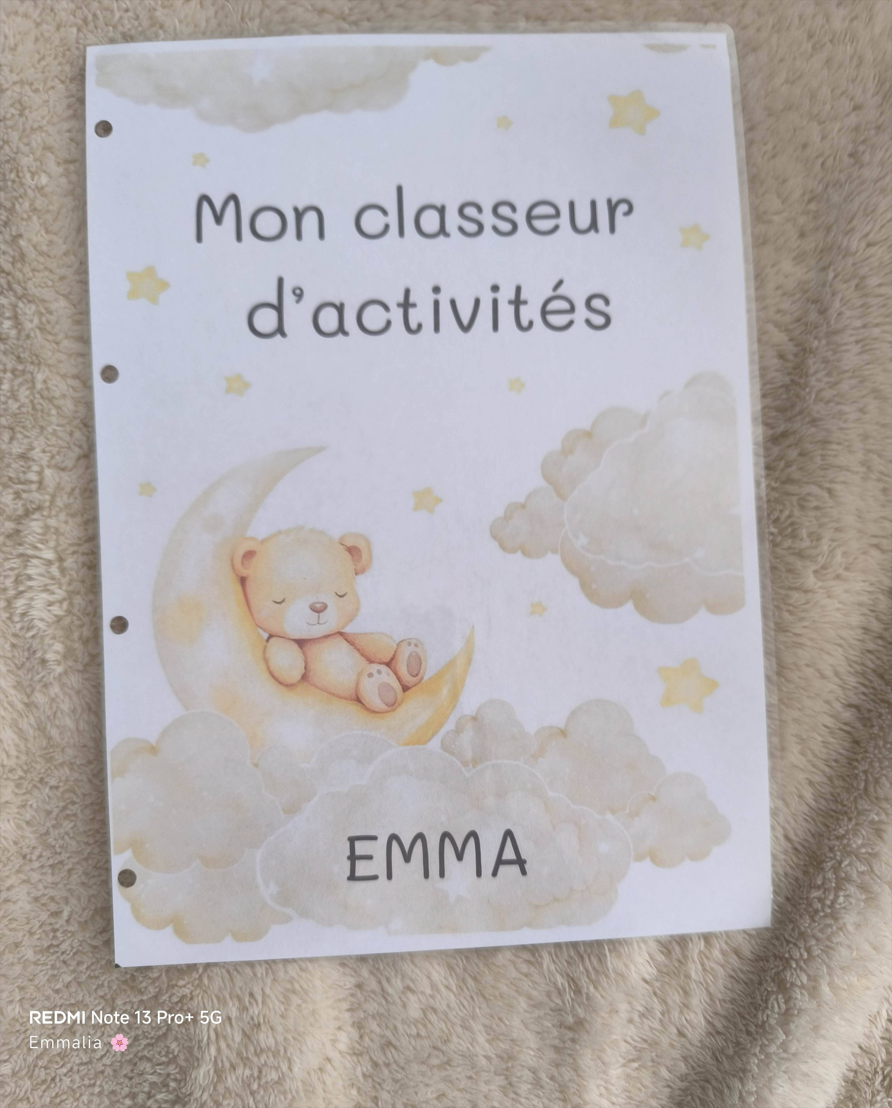Couverture classeur personnalisée