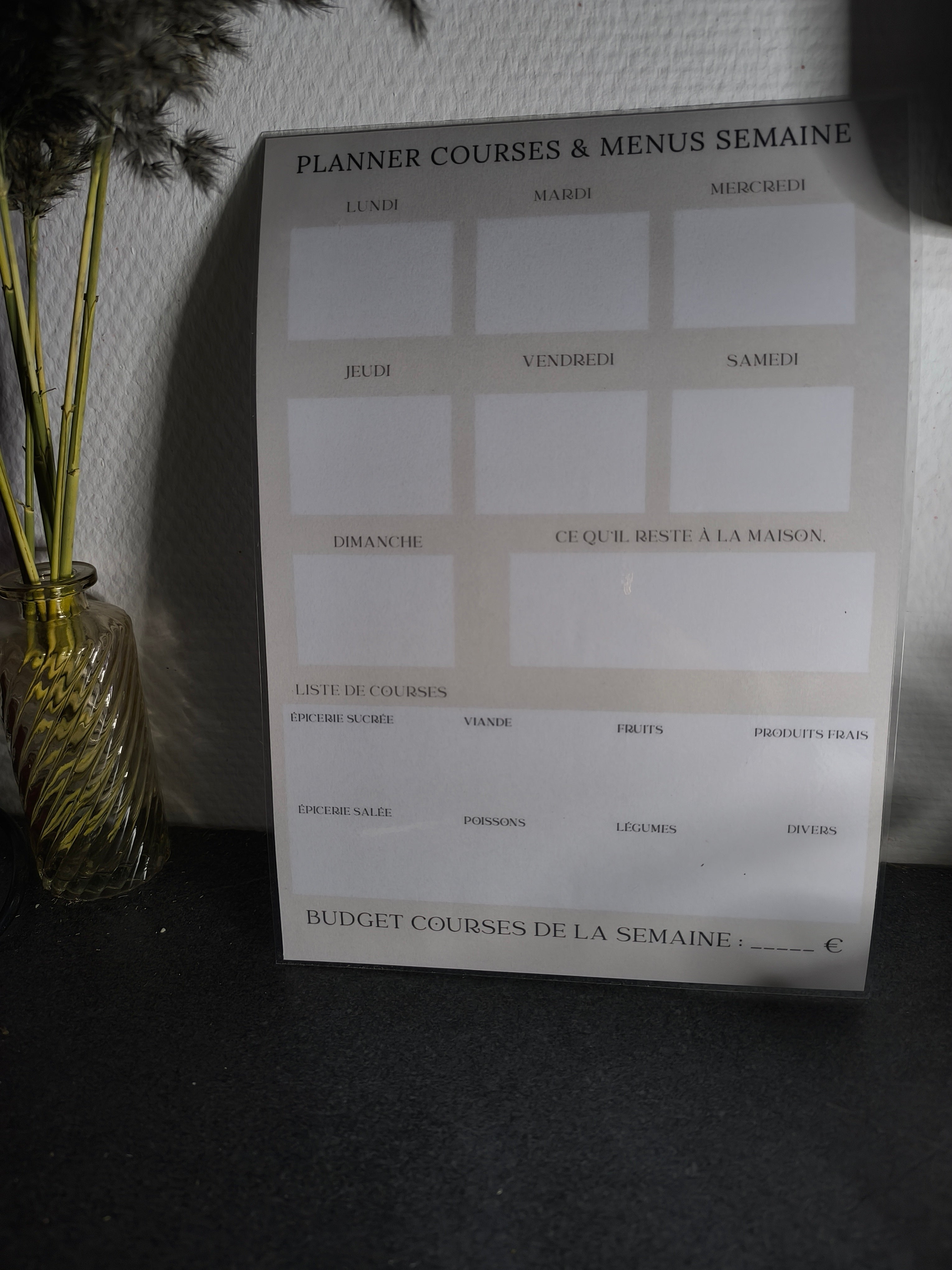 🛒 Planner Courses & Menus de la Semaine