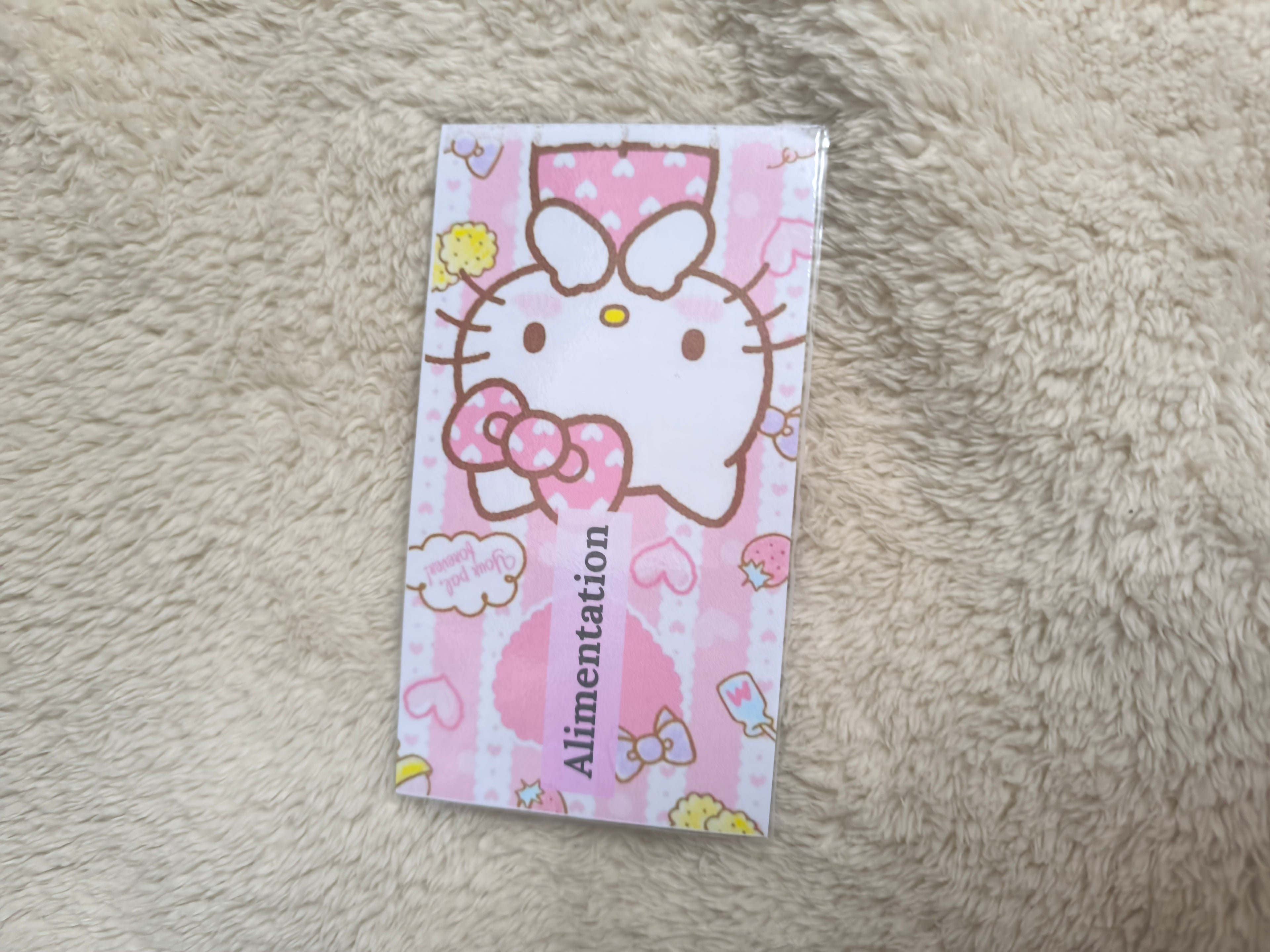 Fiches catégories enveloppes budget (hello Kitty)