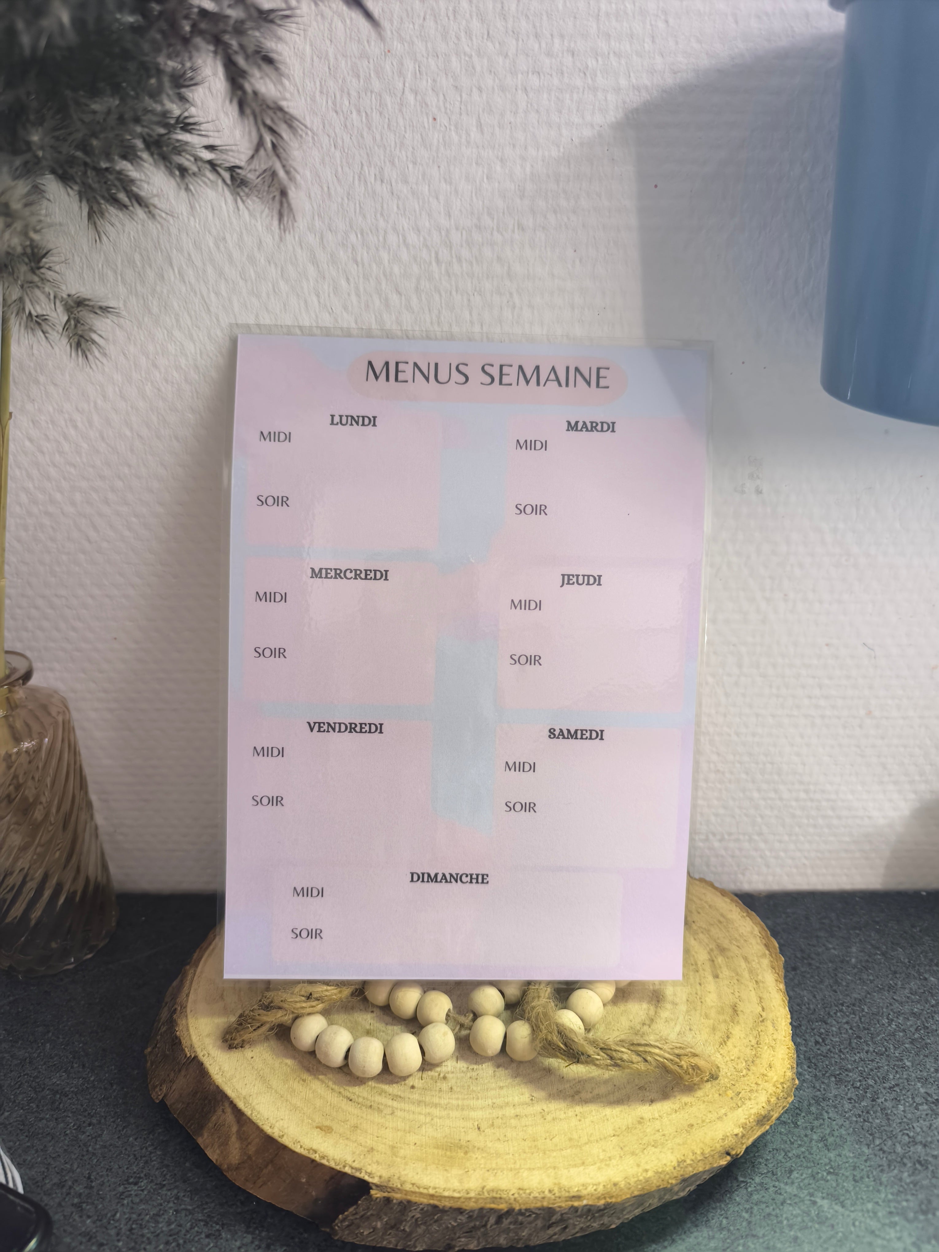 Fiche Menu Semaine (+ aimant offert)