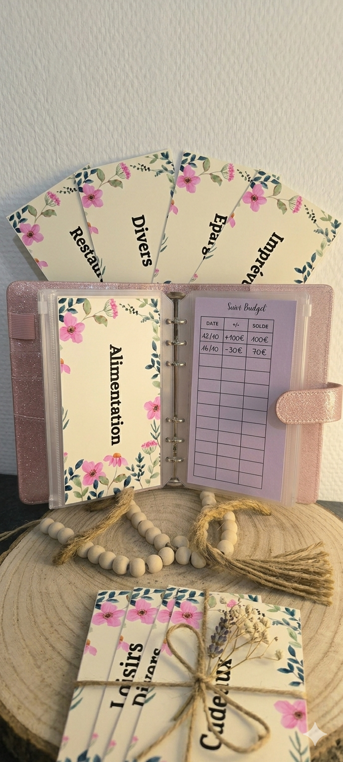 9 Fiches catégorie - enveloppes budget (fleur)