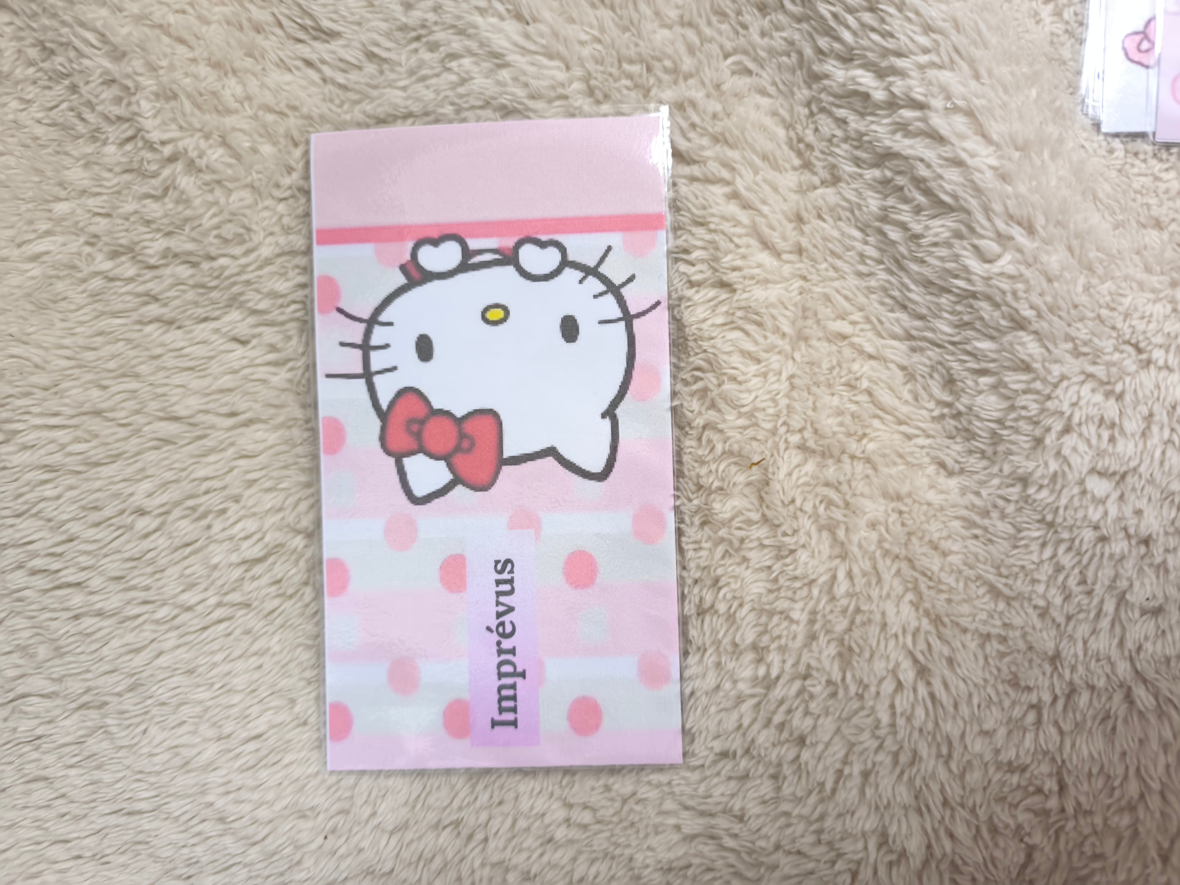 Fiches catégories enveloppes budget (hello Kitty)