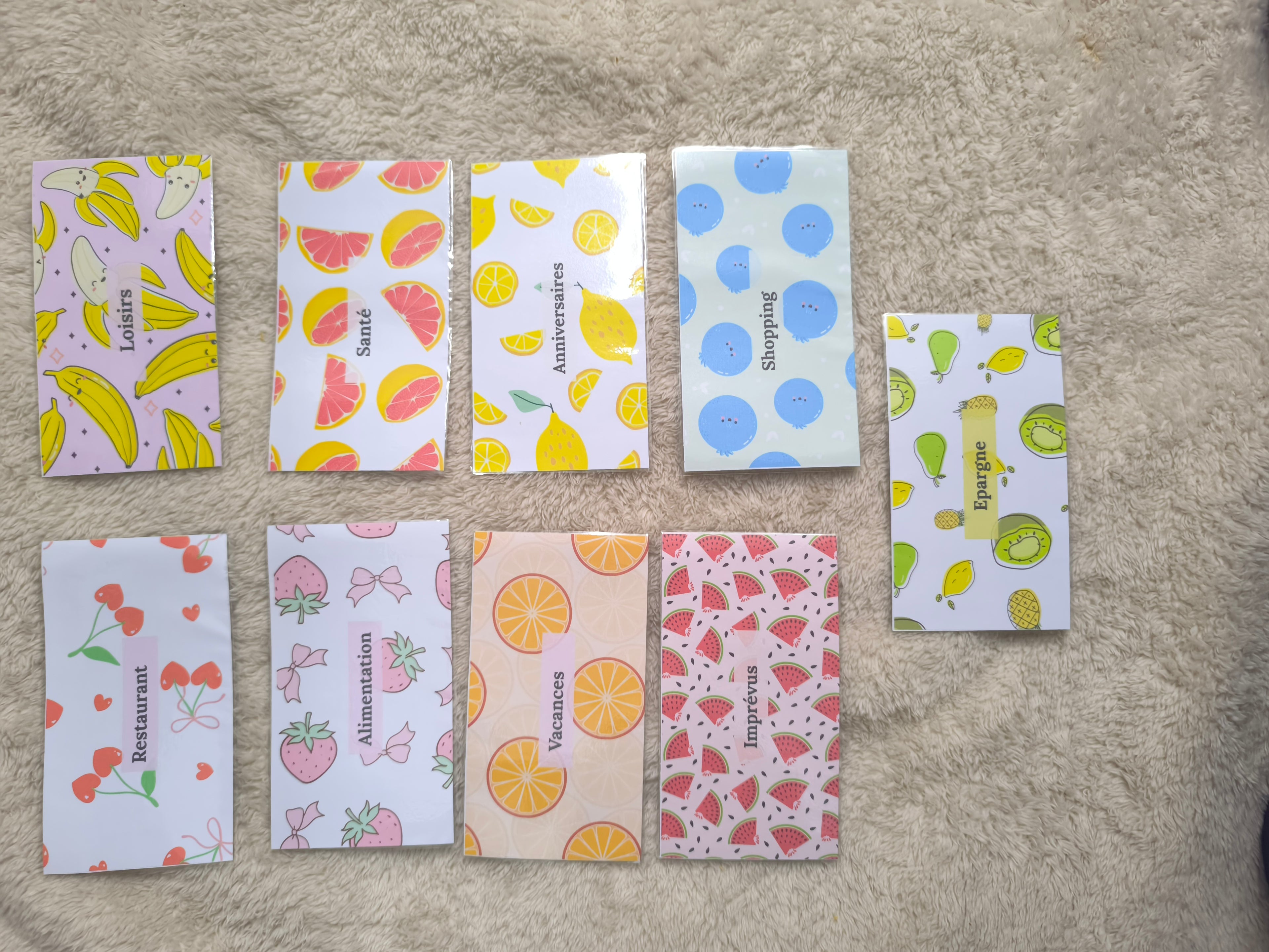 Fiches catégories enveloppes budget (fruits)
