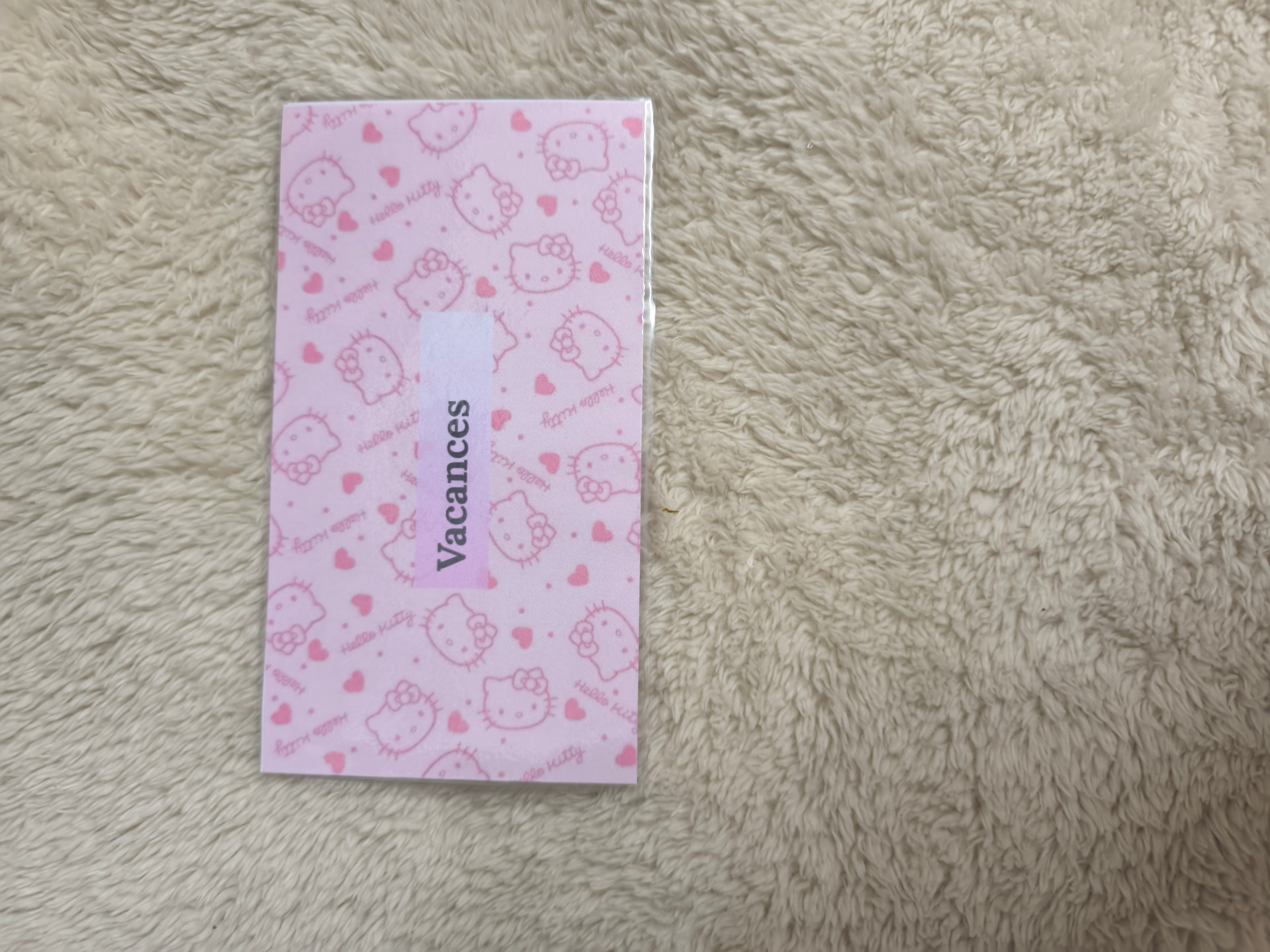 Fiches catégories enveloppes budget (hello Kitty)