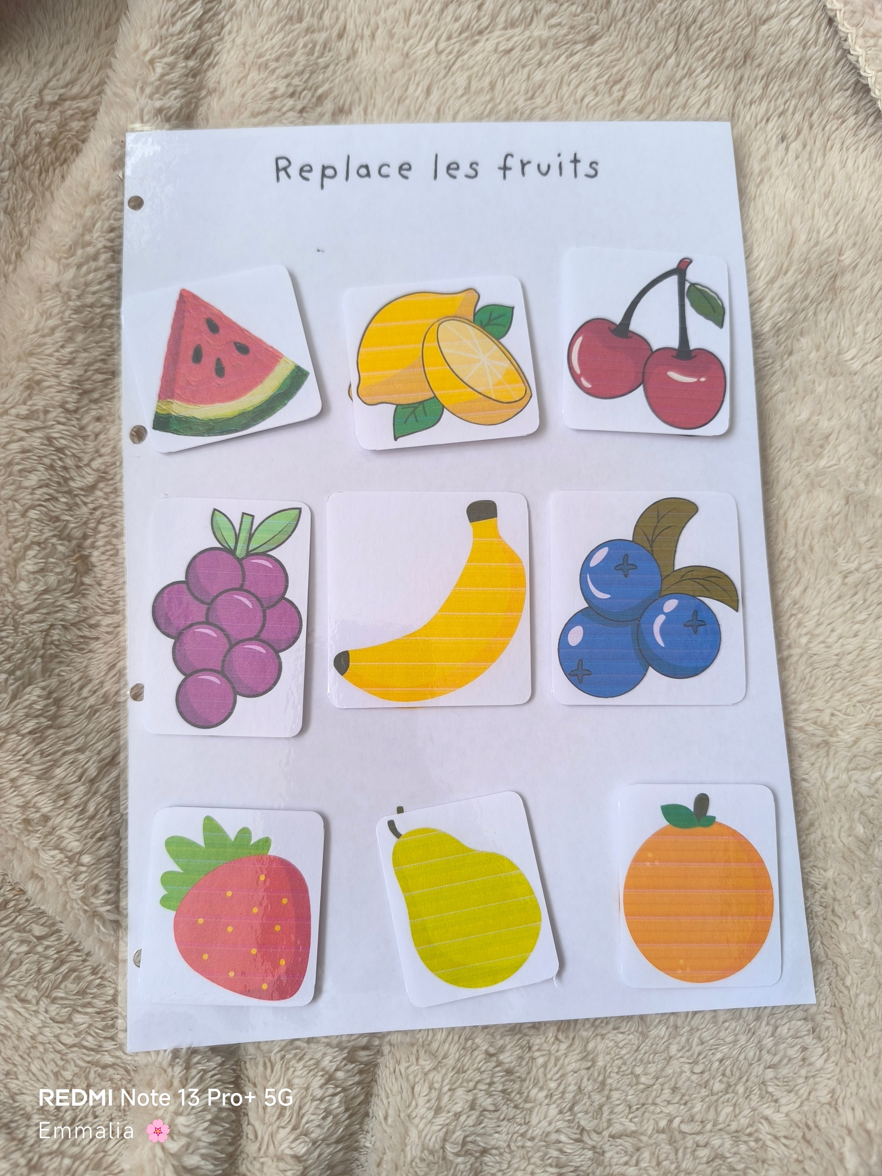 Replace les fruits