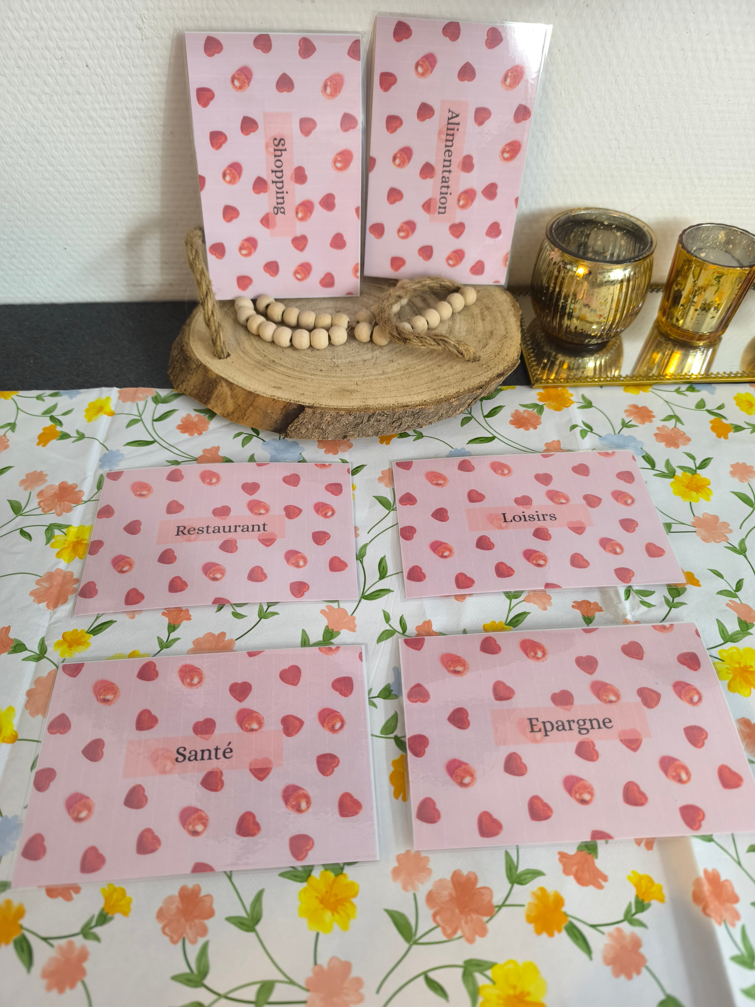 Fiches catégories enveloppes (coeur)