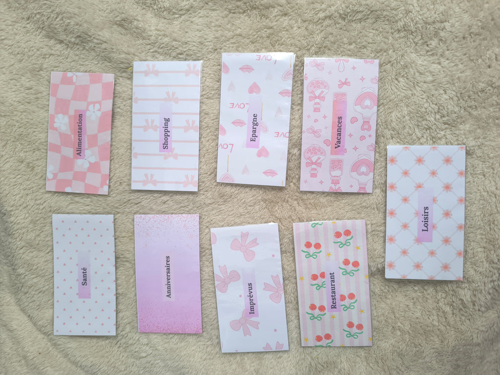 Fiches catégories enveloppes budget (girly)