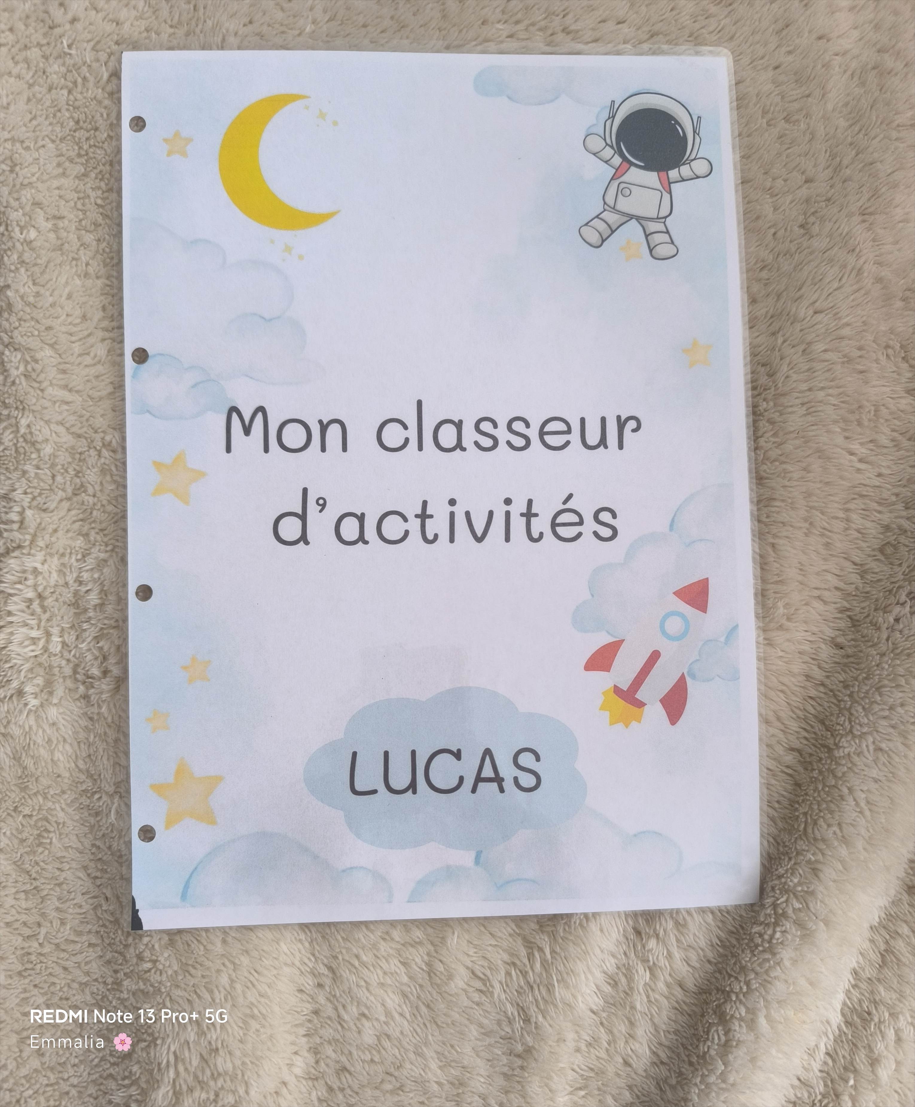 Couverture classeur personnalisée