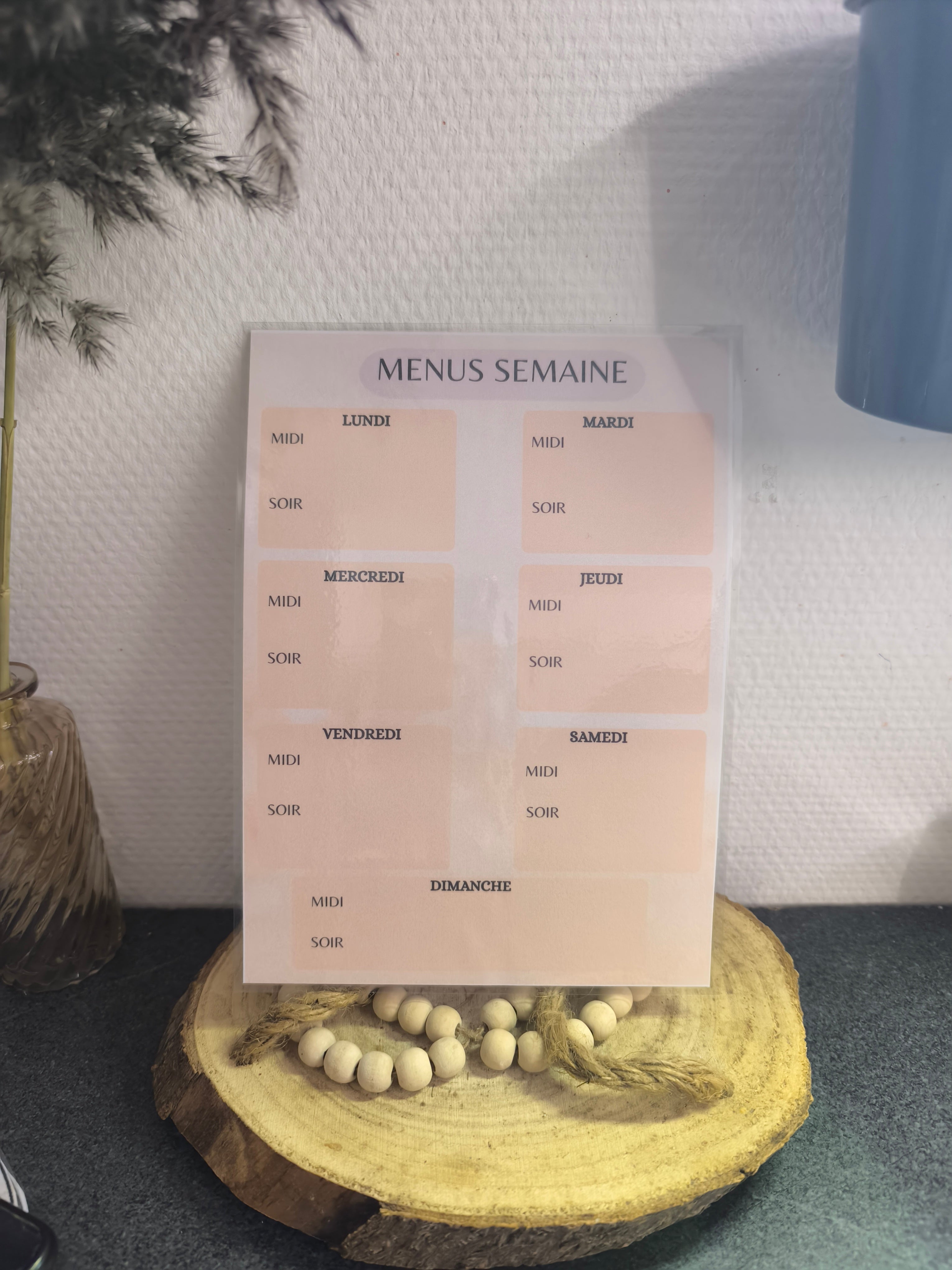 Fiche Menu Semaine (+ aimant offert)