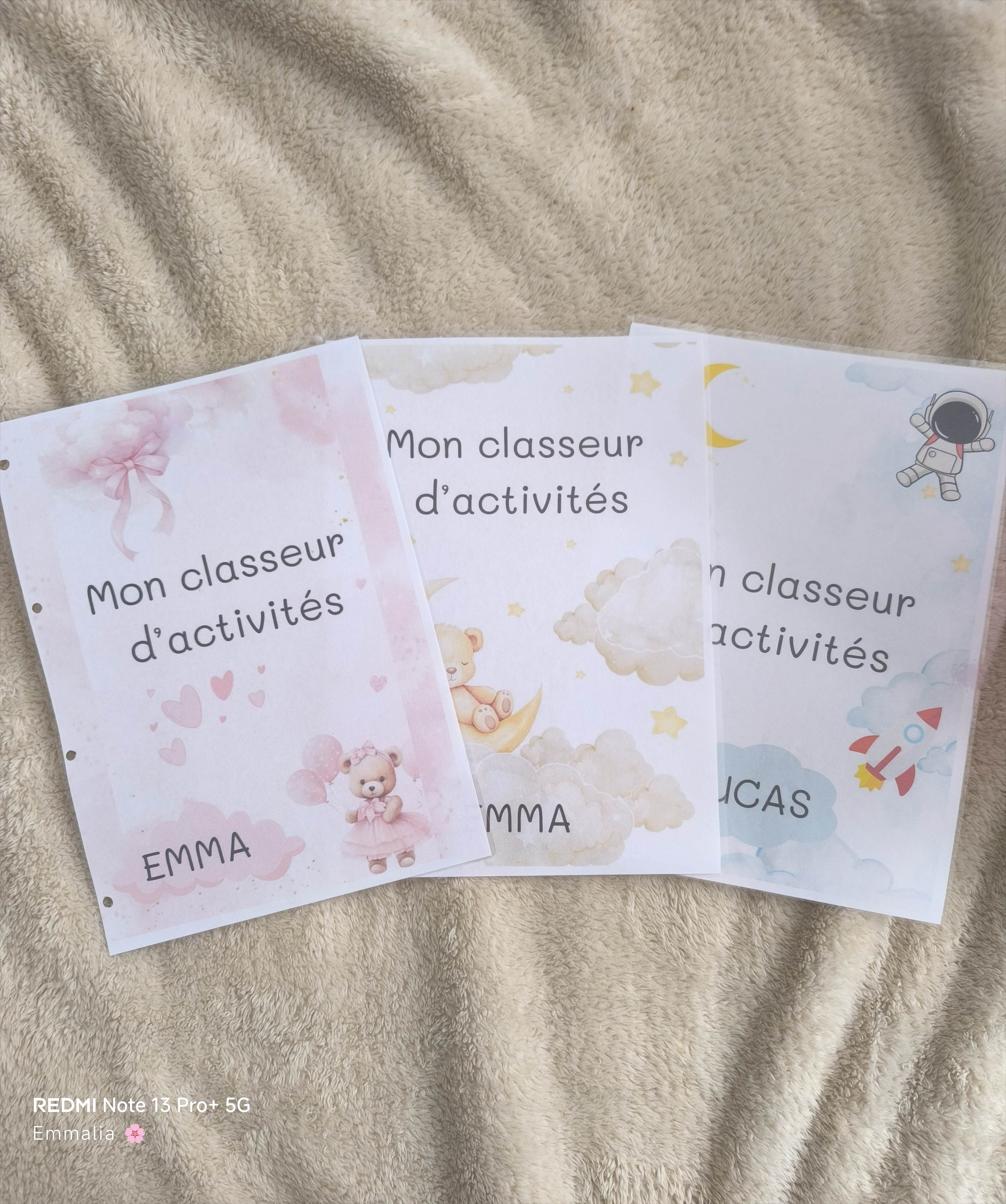 Couverture classeur personnalisée