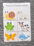 Trouve la bonne moitié (animaux)