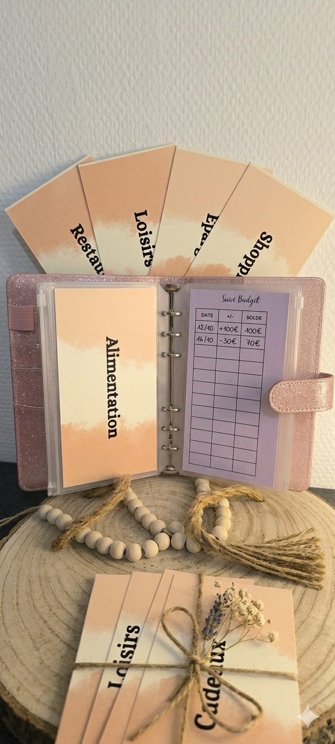 9 Fiches catégorie - enveloppe budget (beige)