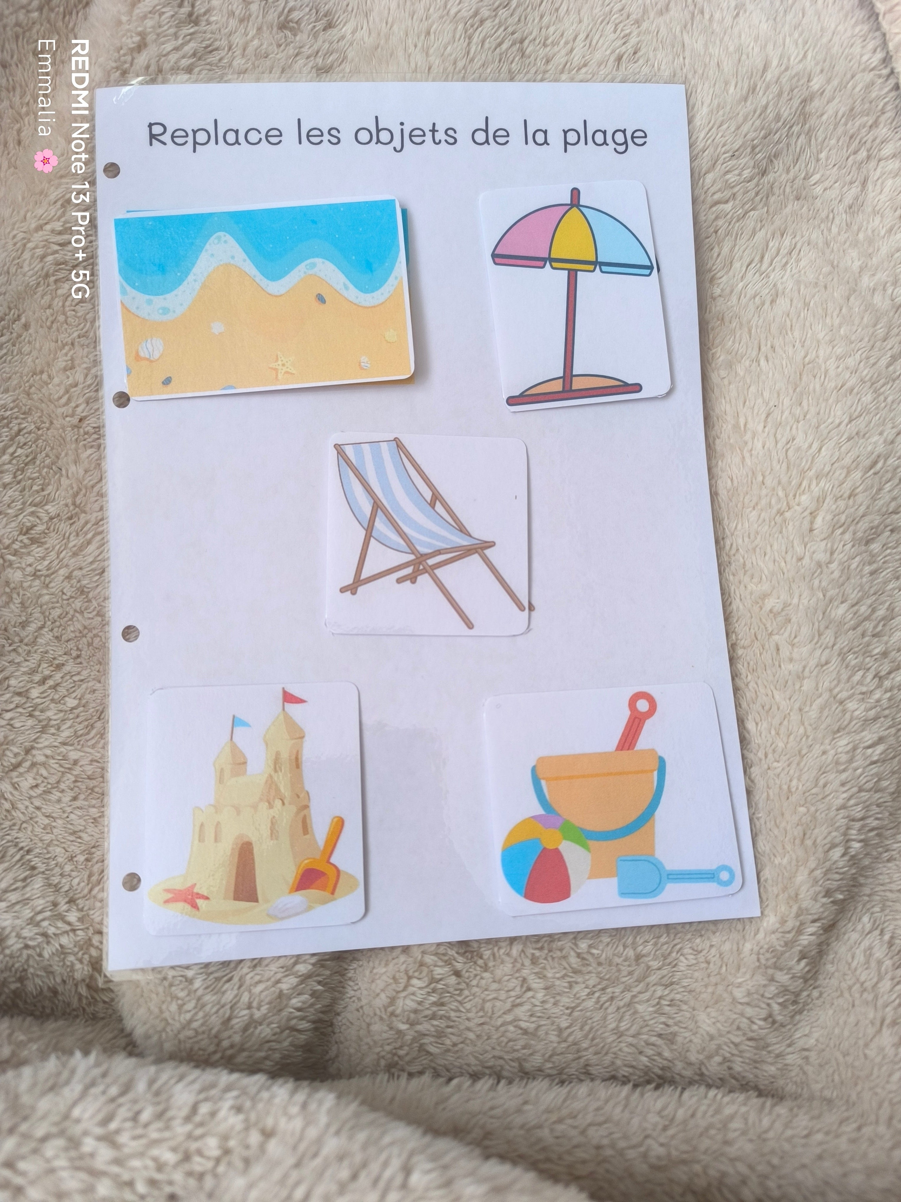 Replace les objets (plage)