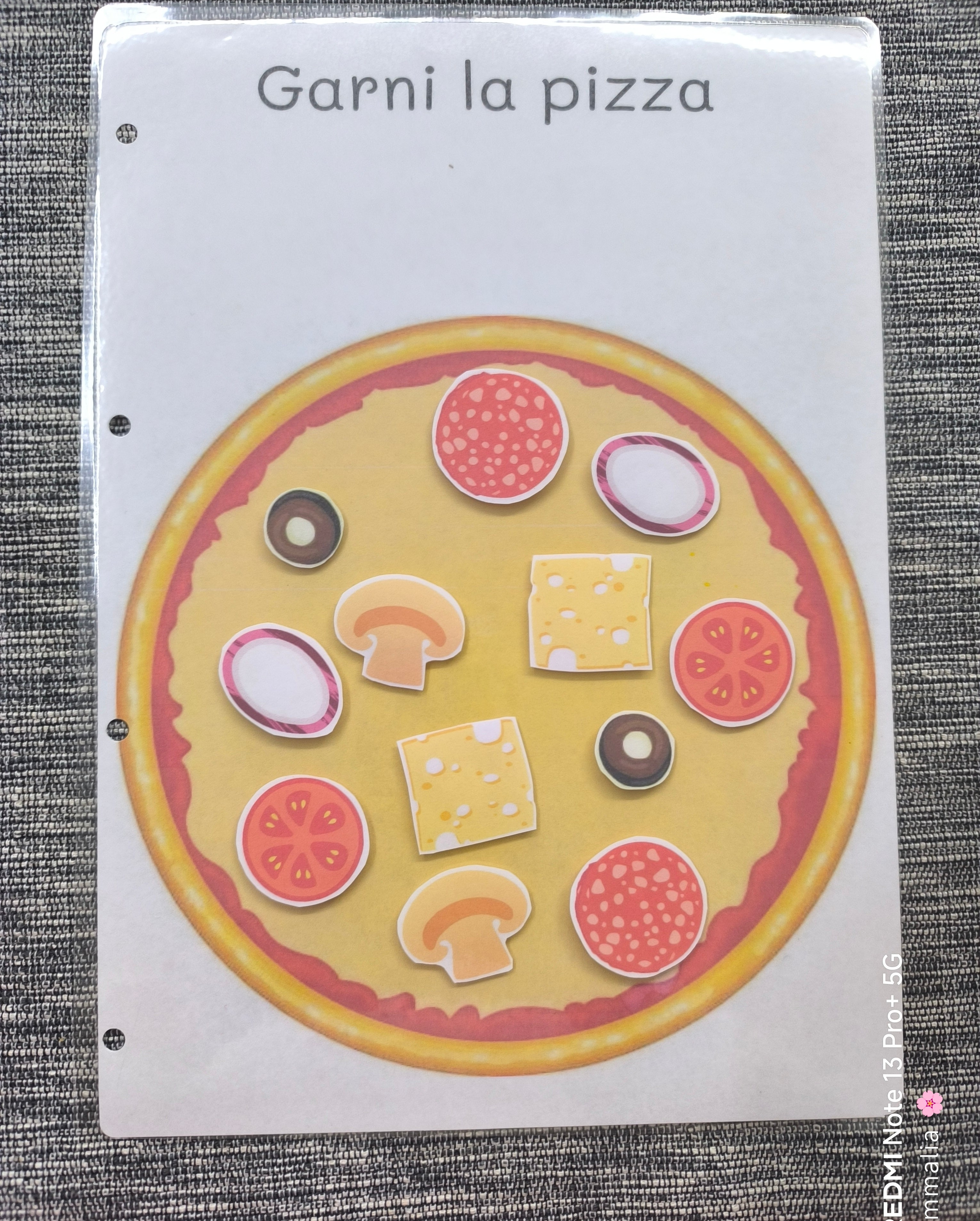 Fiche d'activité - Garnis la pizza