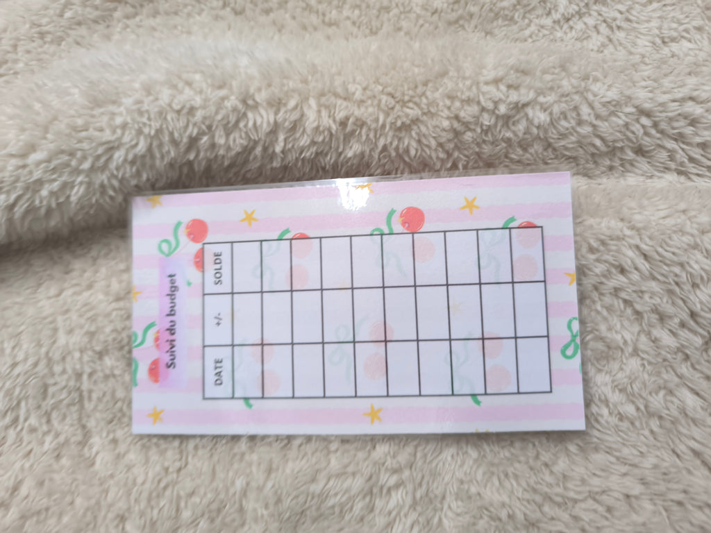 Fiches catégories enveloppes budget (girly)