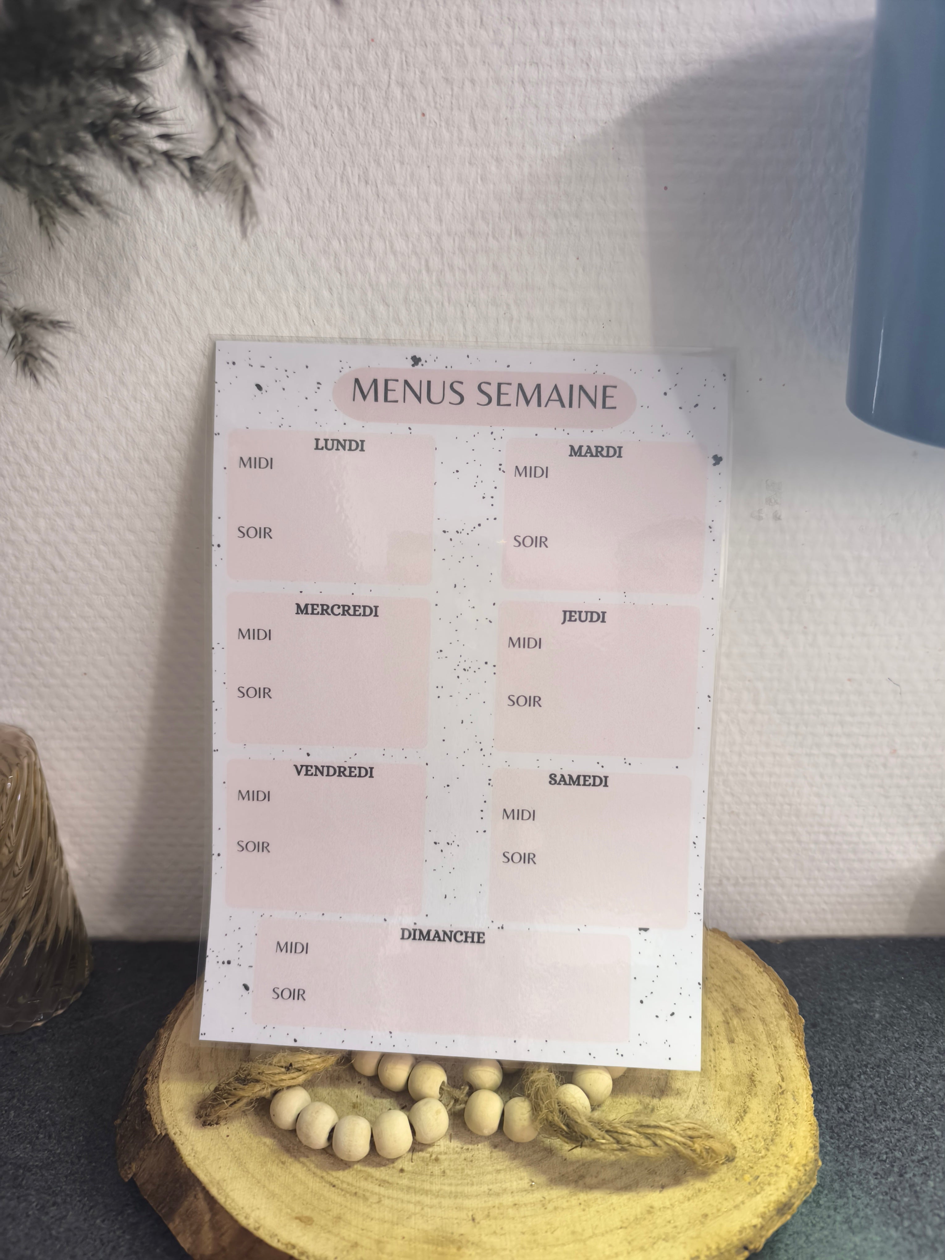 Fiche Menu Semaine (+ aimant offert)