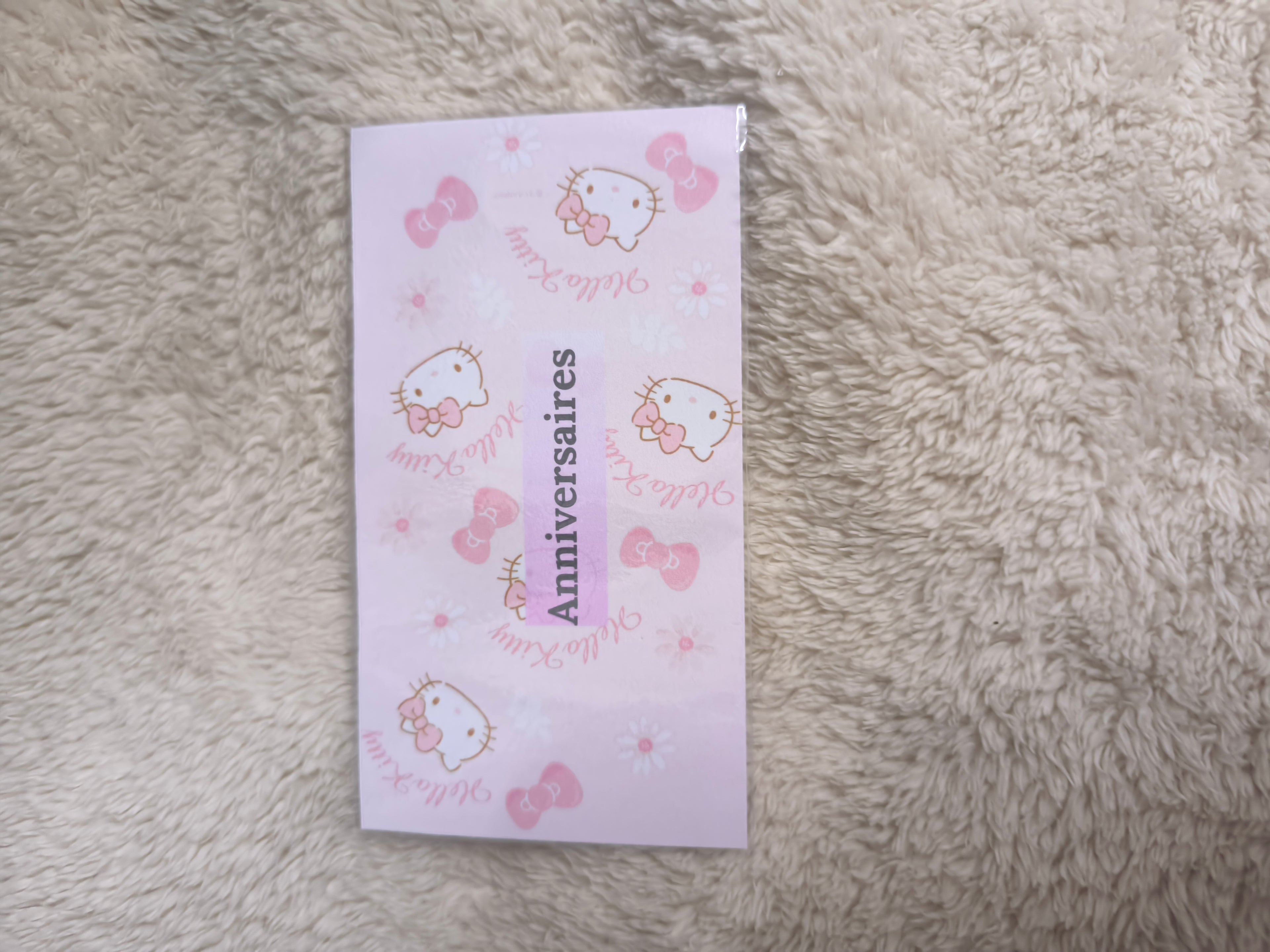 Fiches catégories enveloppes budget (hello Kitty)