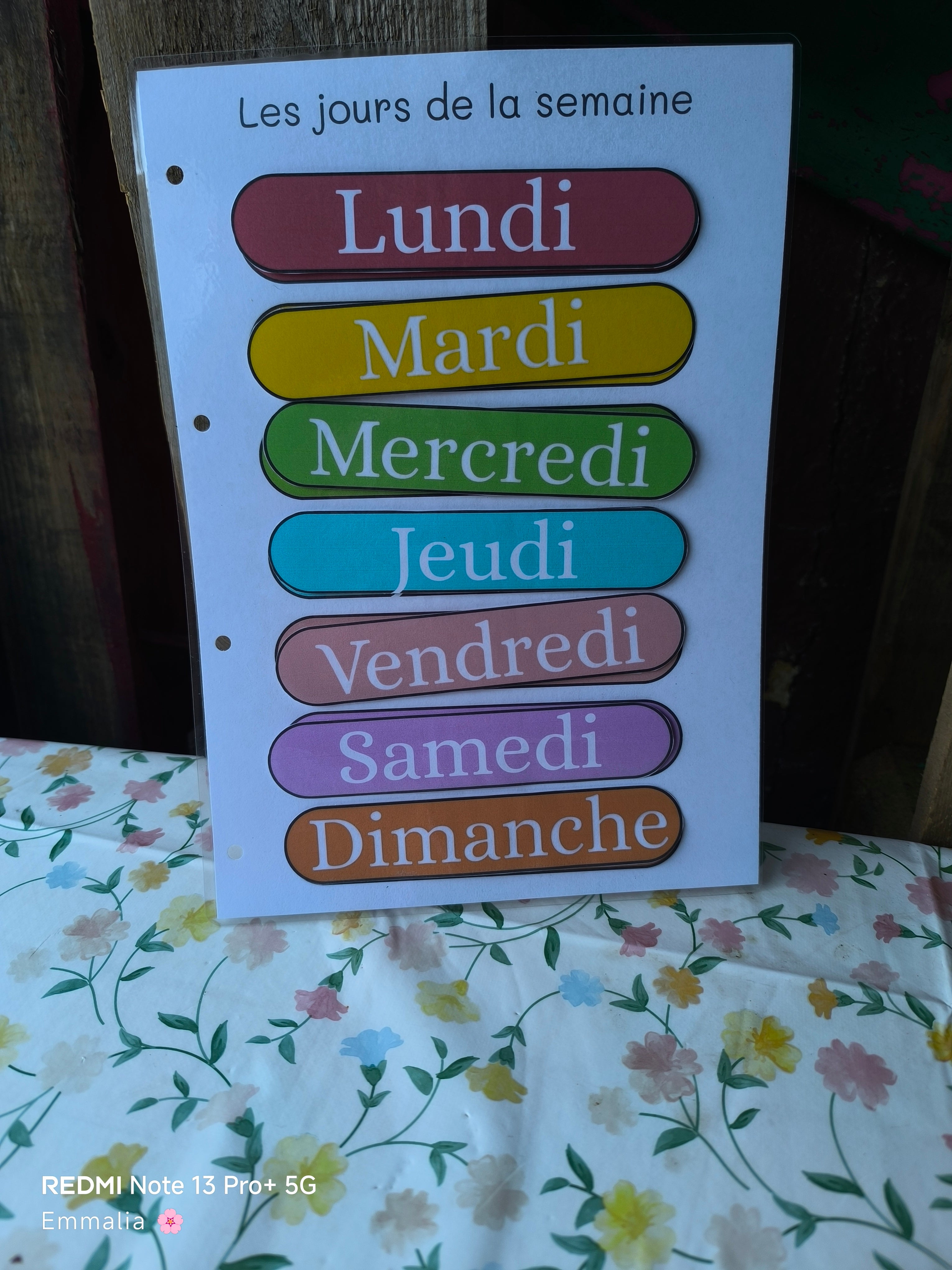 Les jours de la semaine